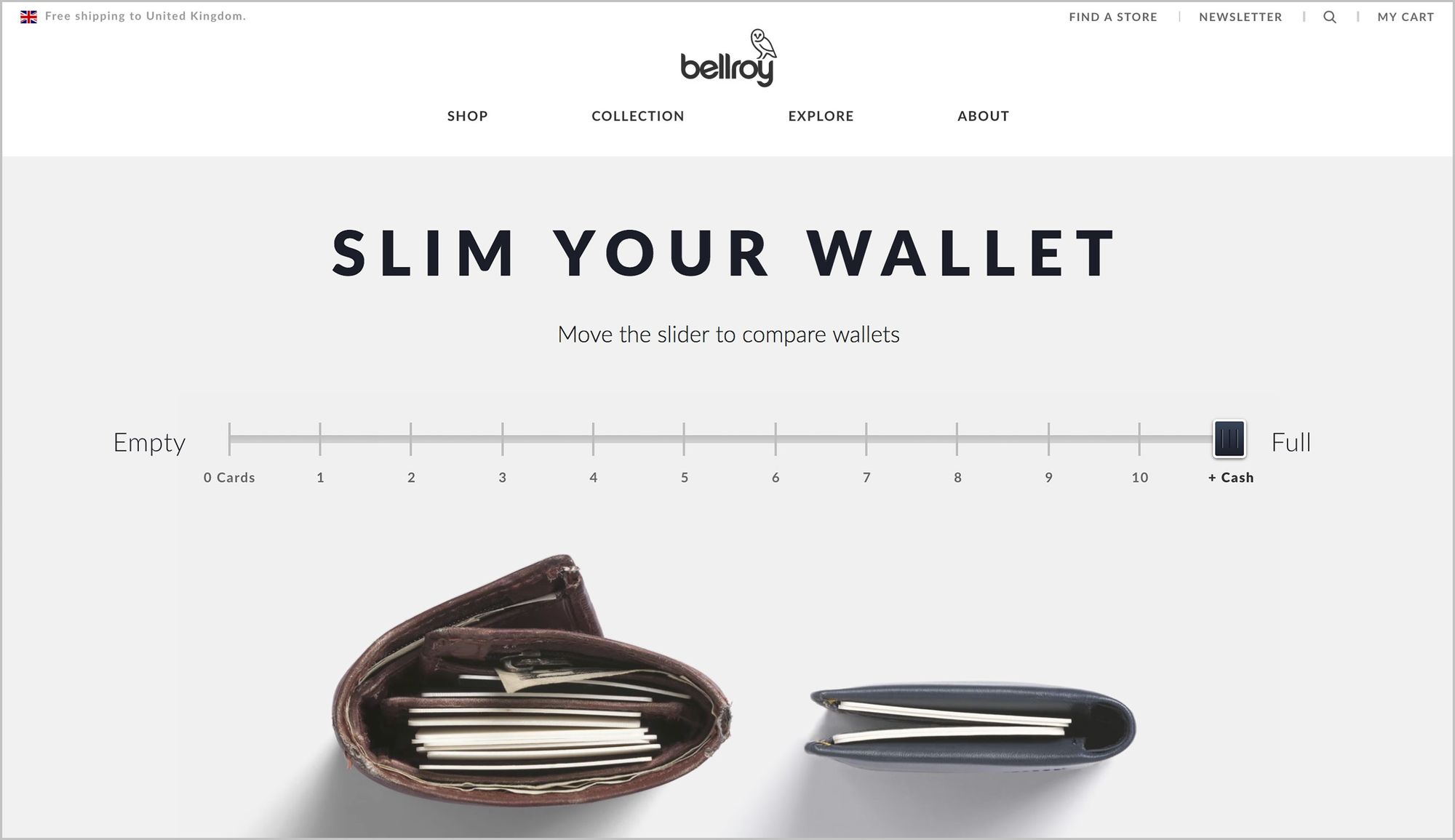 Bellroy homepage