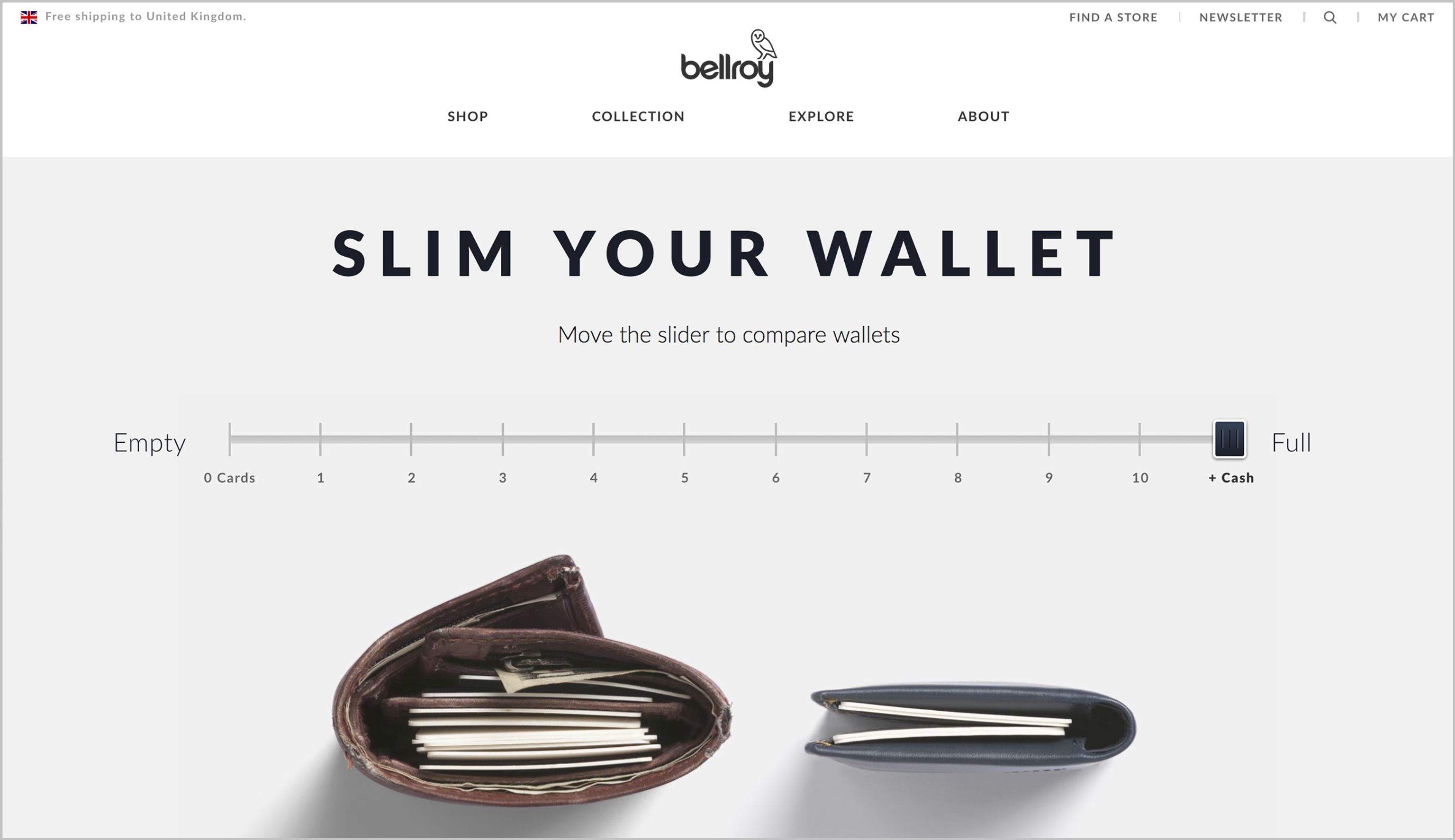 Bellroy homepage