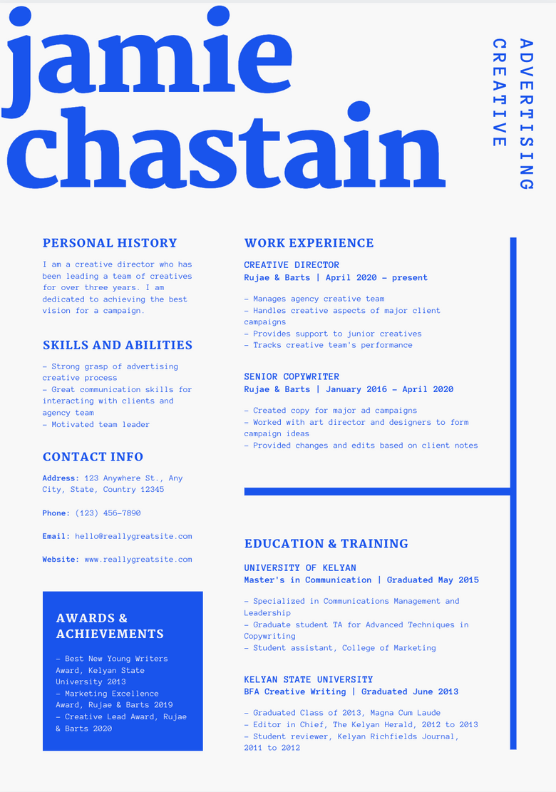 resume examples canva