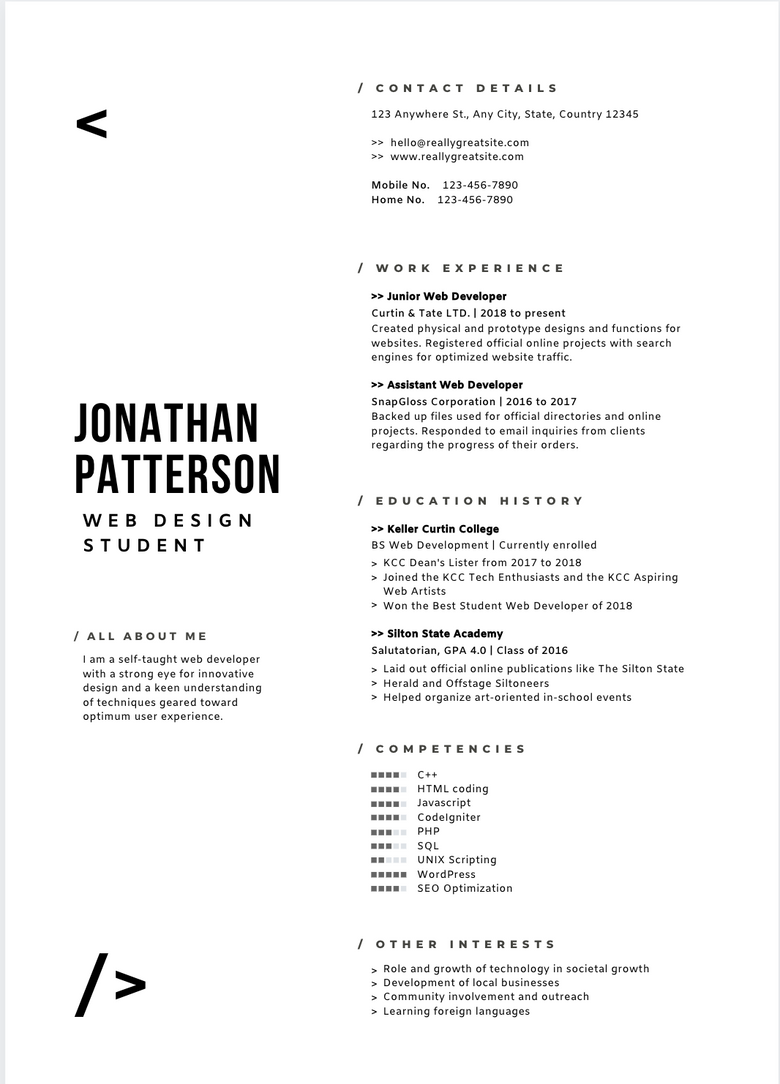 sample resume canva