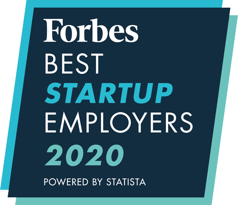 Badge: Forbes Best Startup Employers 2020