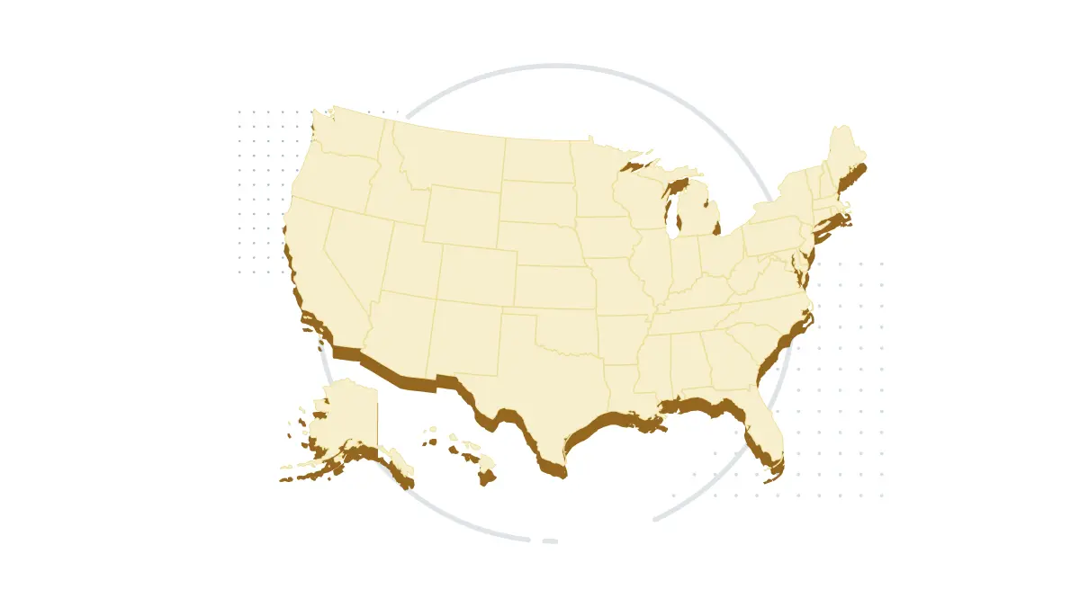 map of united states - 3d