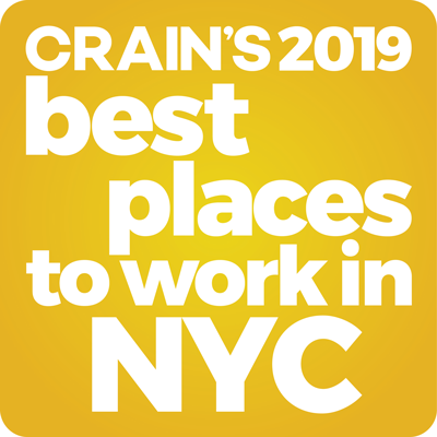 Badge: Crain's 2019 Best places to work in NYC