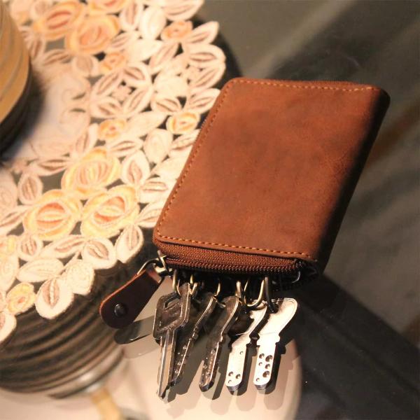 Bespoke Vegan Leather Keychain Wallet with 8-Hook Key Case | ODM Factory