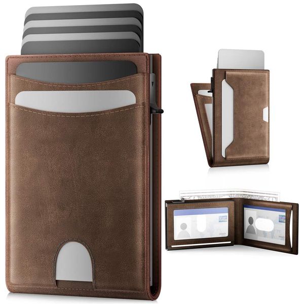 Bespoke Leather Wrapped RFID Wallet with Magnetic Pop Up | ODM Factory