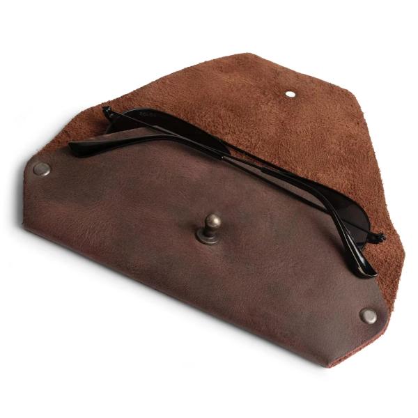 Bespoke Handmade Leather Glasses Case with Semi-Hard Shell | ODM Factory
