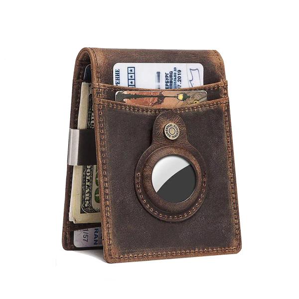 Genuine Leather RFID Money Clip with Slim Bifold | Custom Debossing | OEM