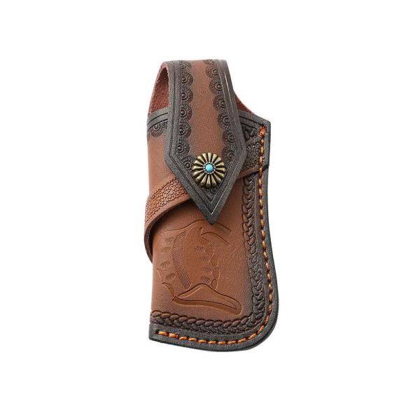 Vaina de cuchillo de cuero repujado con logo personalizado | Fabricante OEM