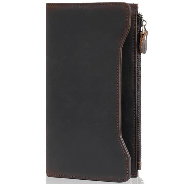 Crazy Horse Leather Long Bifold Wallet RFID Blocking OEM Vendor