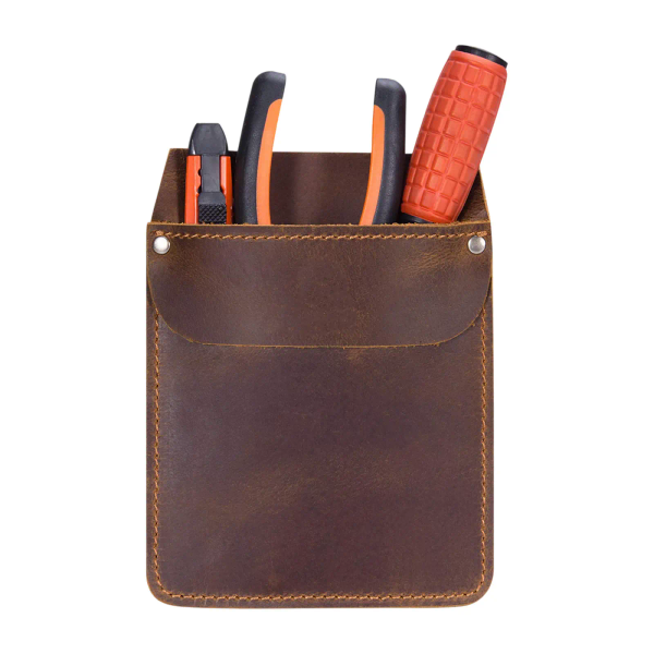 Full Grain Leather Pocket Tool Pouch with Belt Loop | Custom Debossing | OEM