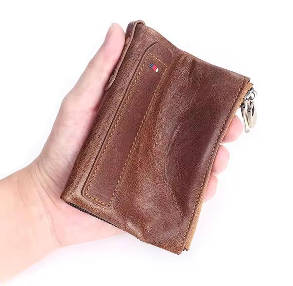 Bespoke Zipper Leather Bifold Wallet for Travel with RFID Zip Around | Supplier