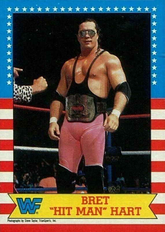 1987 Topps WWF #1 Bret "Hit Man" Hart card