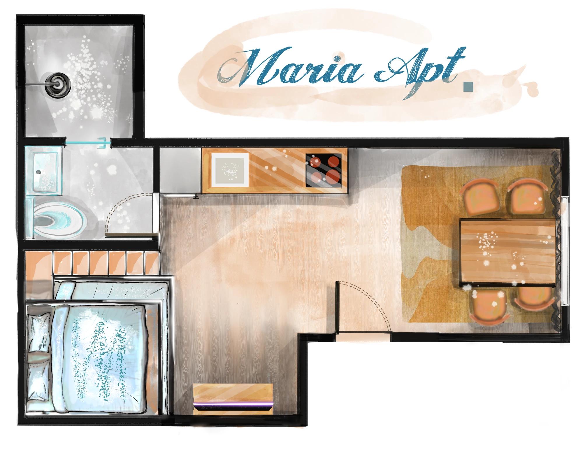 Grundriss Apartment Maria
