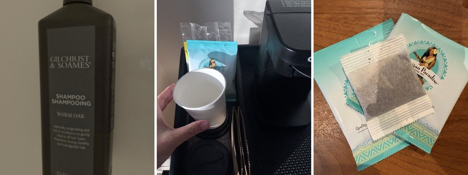シャンプー・コーヒーメーカー・パックのコーヒー