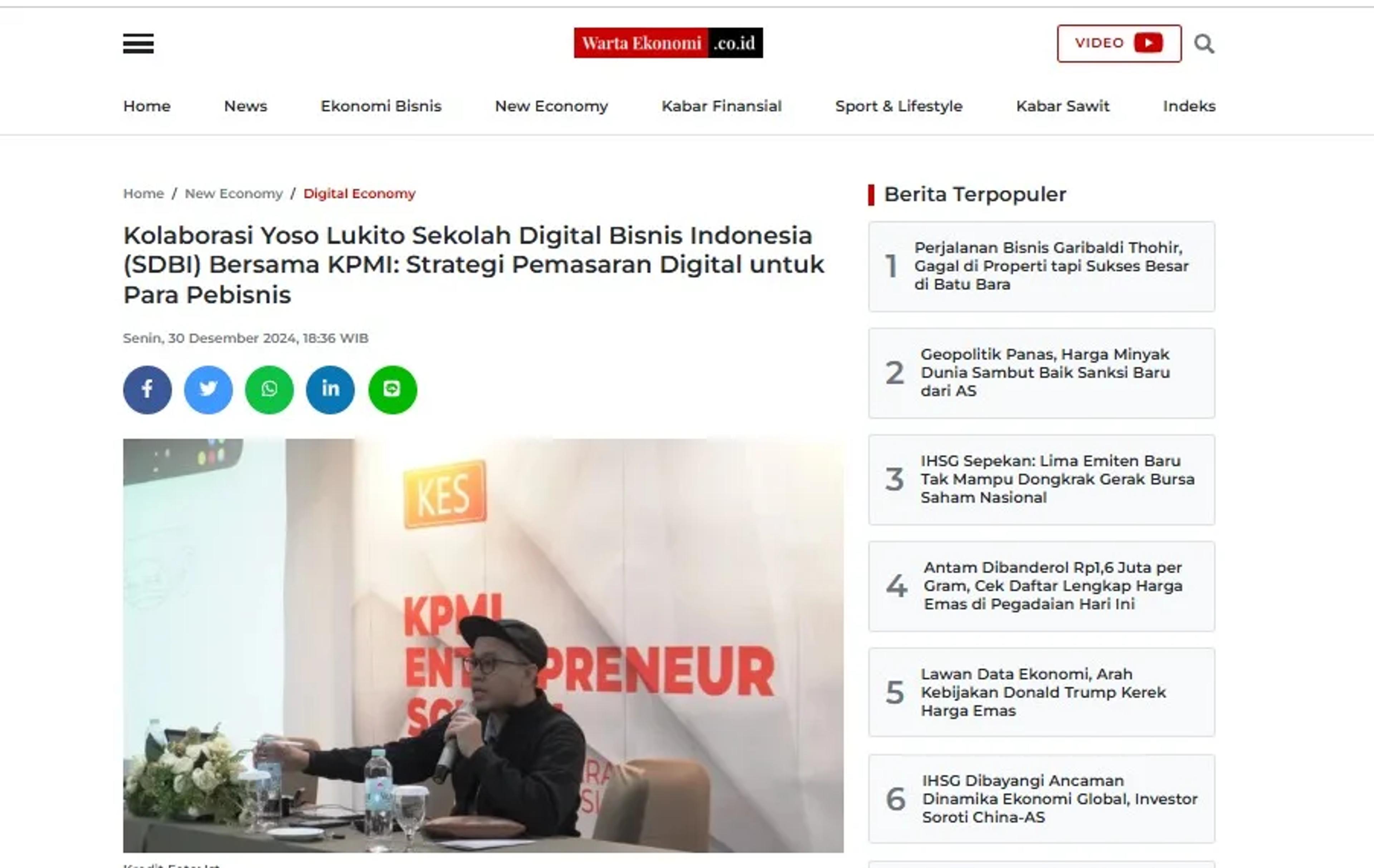 Kolaborasi Yoso Lukito Sekolah Digital Bisnis Indonesia (SDBI) Bersama KPMI: Strategi Pemasaran Digital untuk Para Pebisnis