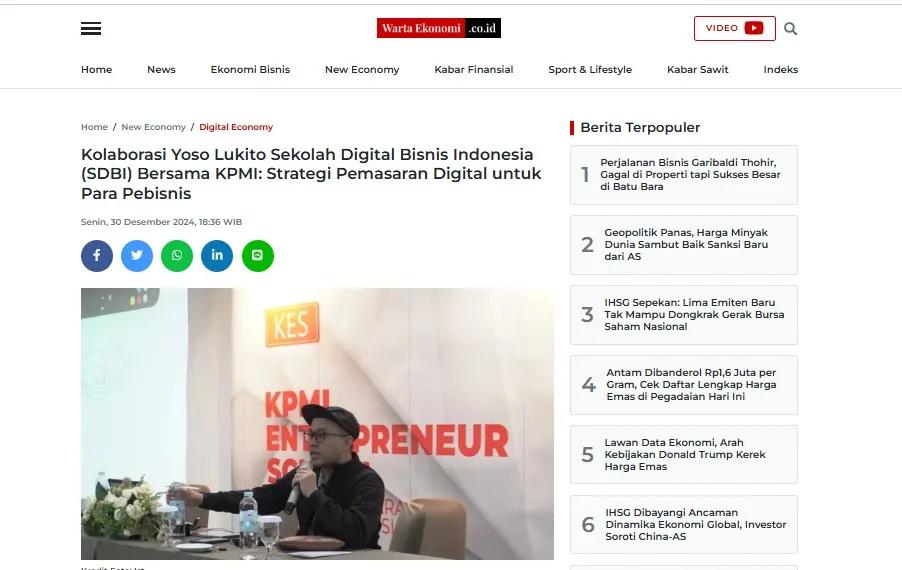 Kolaborasi Yoso Lukito Sekolah Digital Bisnis Indonesia (SDBI) Bersama KPMI: Strategi Pemasaran Digital untuk Para Pebisnis