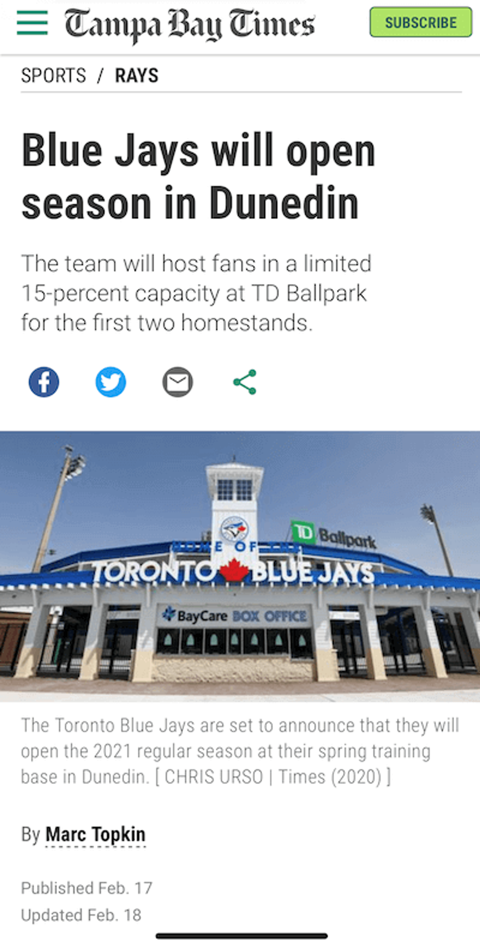 Blue Jays Dunedin Stadium Renovation - Image 1