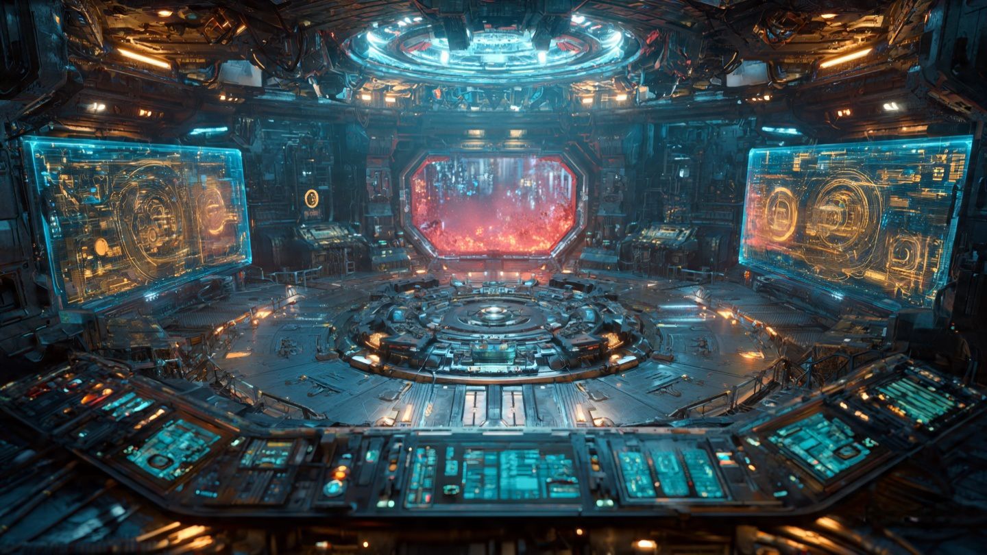A hyper-realistic cinematic shot of a glowing, impenetrable holographic shield protecting a colossal golden financial vault, while a dark, chaotic cyber-storm rages outside, cyberpunk aesthetic.