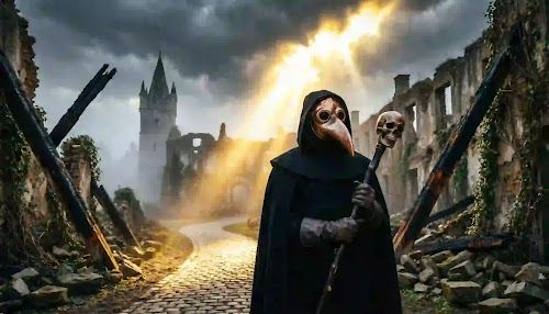 Black Death Stimulus: Wealth Transfer & Fiat Ruin Illustration for Alpha Echoes covering Black Death Stimulus: Wealth Transfer & Fiat Ruin