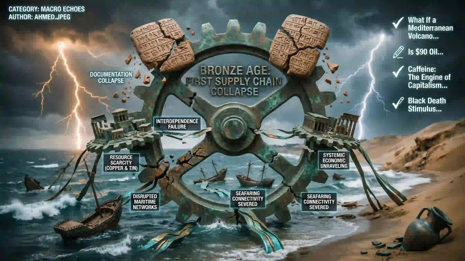 Bronze Age: First Supply Chain Collapse Illustration for Macro Echoes covering Bronze Age: First Supply Chain Collapse