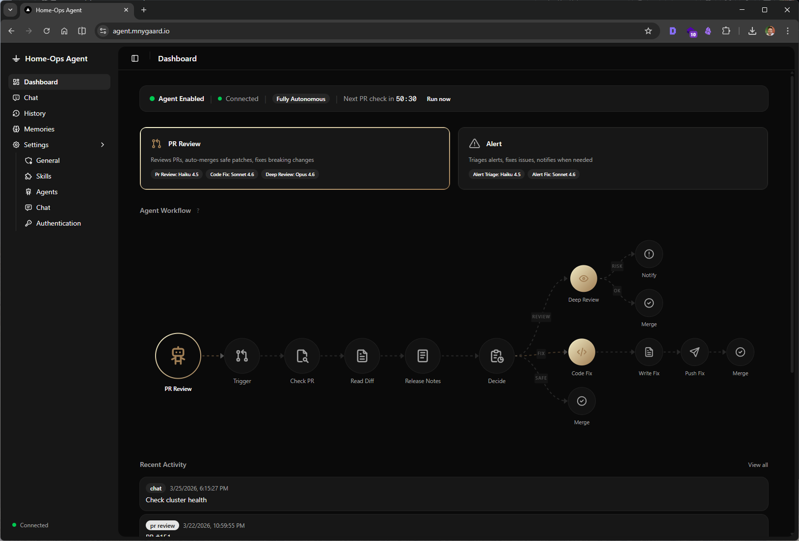 Agentic home lab - Dashboard PR Review 