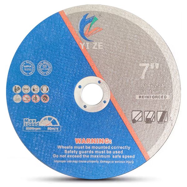 180x1.6x22.2mm 7 inch cutting disc, white background product shot