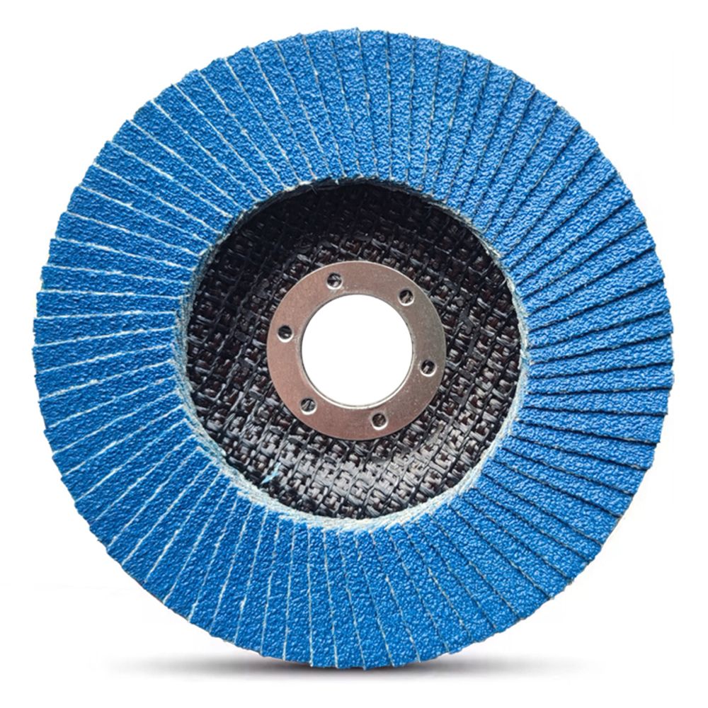 5 inch 125x22mm flap disc with Kingcattle KX663 blue zirconia cloth for large-area metal grinding