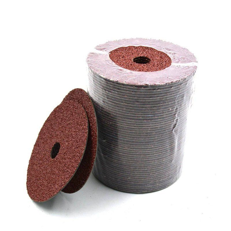 4//4.5 Inch Fiber Disc, 0.8mm Paper Base, P24-P120 Grit, Custom Hole for Wood Sanding & Polishing
