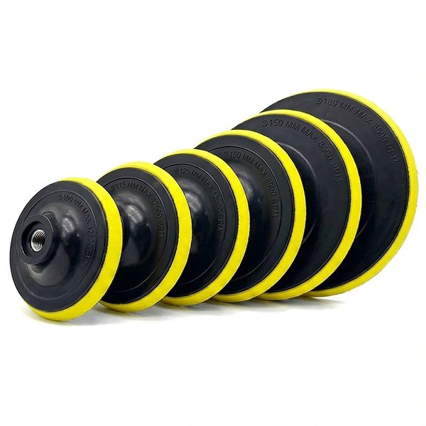 Full range of professional hook and loop backing plates from 100mm (4 inch) to 180mm (7 inch) for car polishers.
