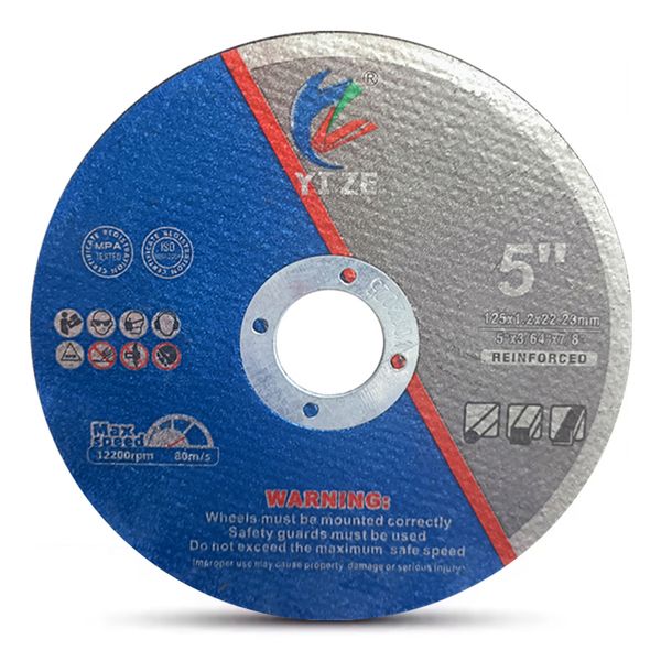 5 inch full label resin cutting disc 125x1.0x22.2mm ultra thin metal cutting