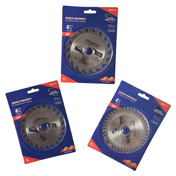 4-1/2 inch 115mm TCT circular saw blade series (18T, 24T, 40T) for wood cutting