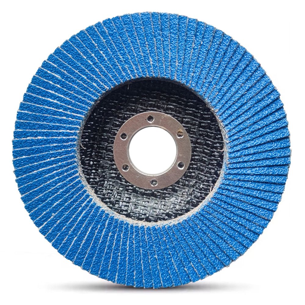 5 Inch 125x22mm blue calcined alumina flap disc, Kingcattle KX563 for heavy industrial metal working