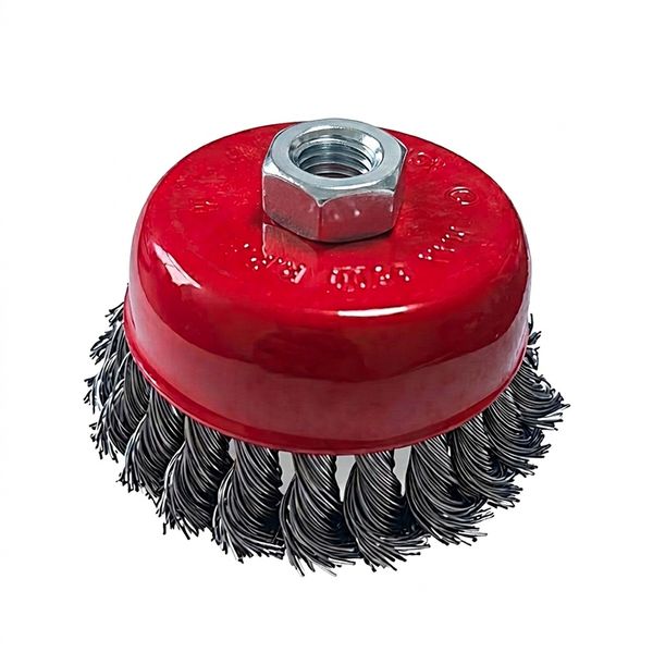 4 inch / 100mm industrial knotted steel cup brush metal descaling