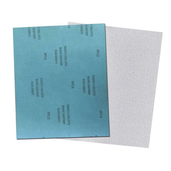 Premium white dry sanding paper sheets for professional wood, metal, and wall surface finishing, featuring anti-clogging technology.