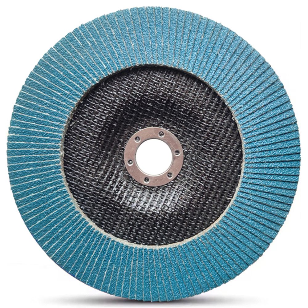 7 inch 180x22mm heavy duty flap disc with Kingcattle KX663 blue zirconia cloth for industrial bulk grinding