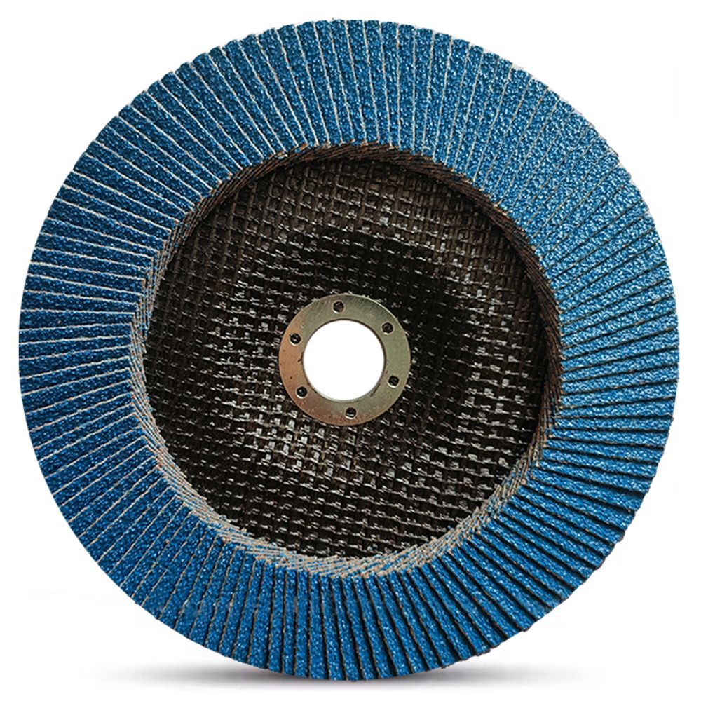 7 Inch 180×22mm blue calcined alumina flap disc, Kingcattle KX563 for extra heavy industrial grinding