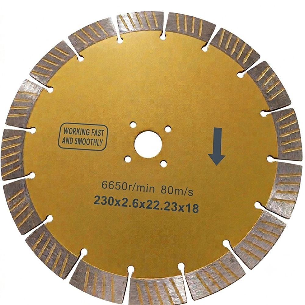 230mm industrial hot-pressed diamond cutting blade for concrete and stone with technical specs