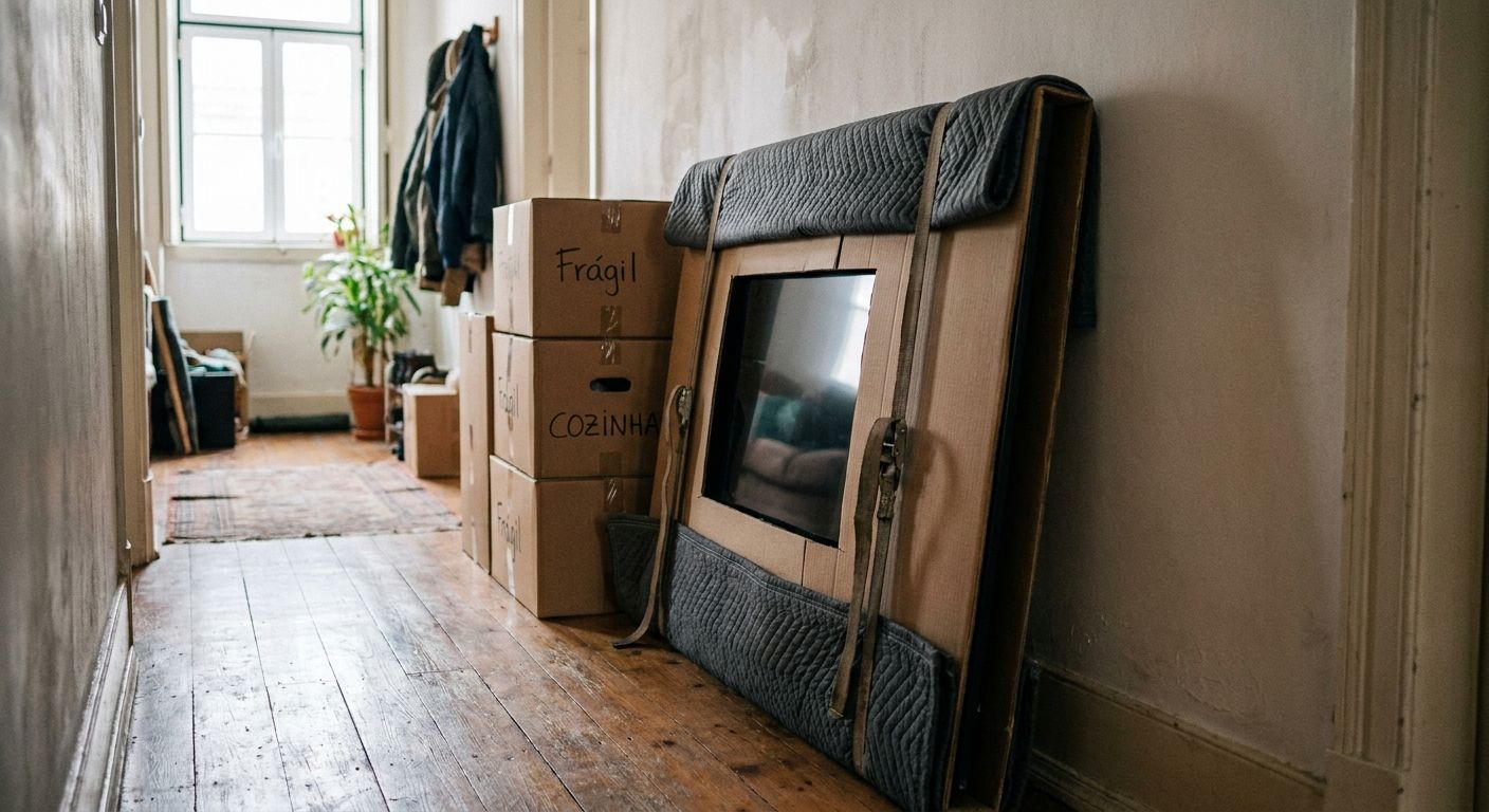 Como embalar eletrónicos e TV numa mudança no Porto e em Gaia