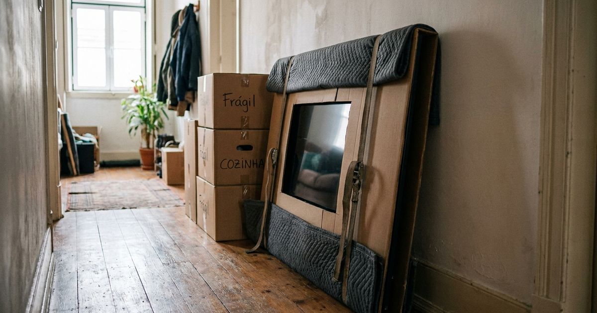 Como embalar eletrónicos e TV numa mudança no Porto e em Gaia