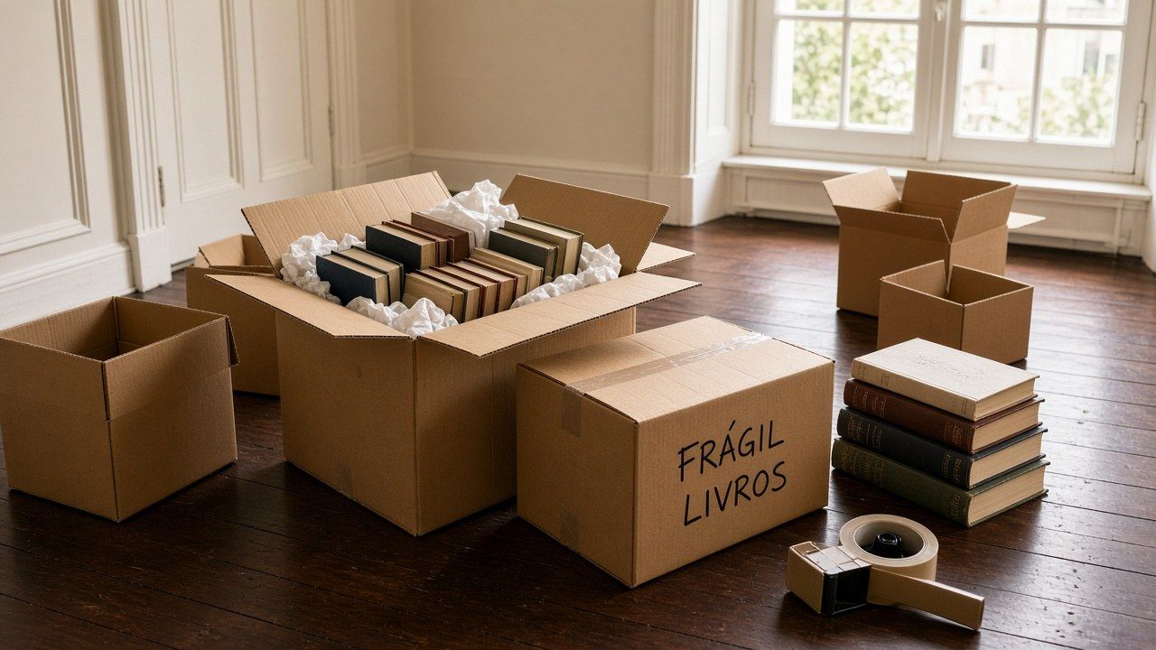 Como embalar livros e caixas pesadas numa mudança no Porto e em Gaia
