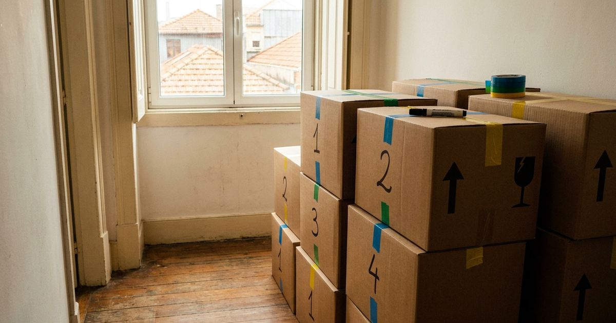 Como etiquetar e organizar caixas para a mudança no Porto e em Gaia