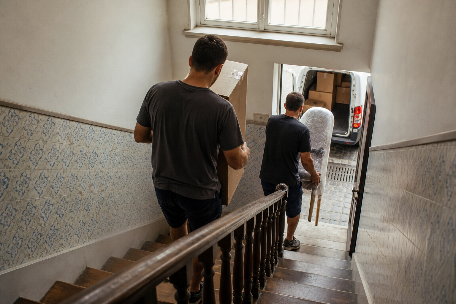 Mudança em prédio sem elevador no Porto e em Gaia: o que precisa de saber