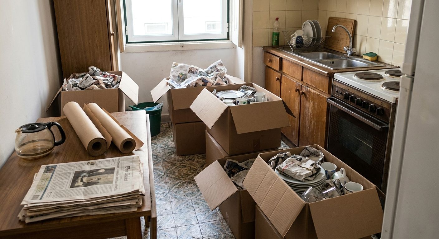 Como embalar a cozinha para uma mudança no Porto e em Gaia