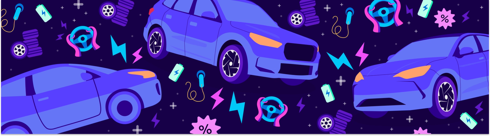 Zwei Männer stehen auf der rechten Seite eines Elektroautos, unterhalten sich und trinken Kaffe. Hinter ihnen sieht man Ladesäulen von Ionity.