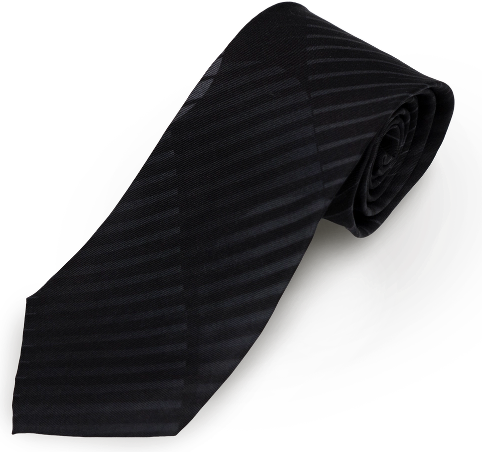 The Signature Abstract silk tie in black — diagonal stripe texture, hand-finished