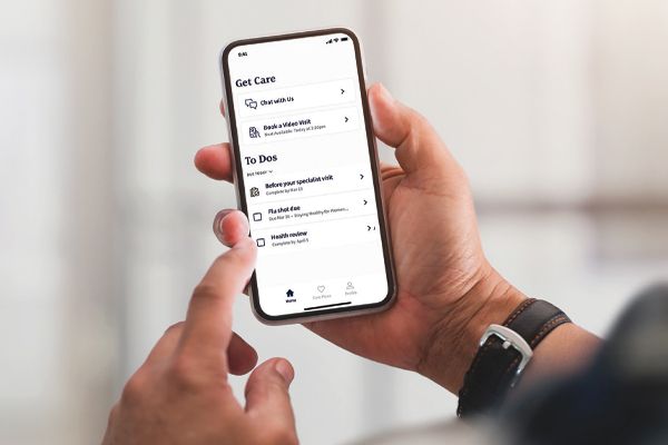 Smart phone screen showing Firefly Health's app