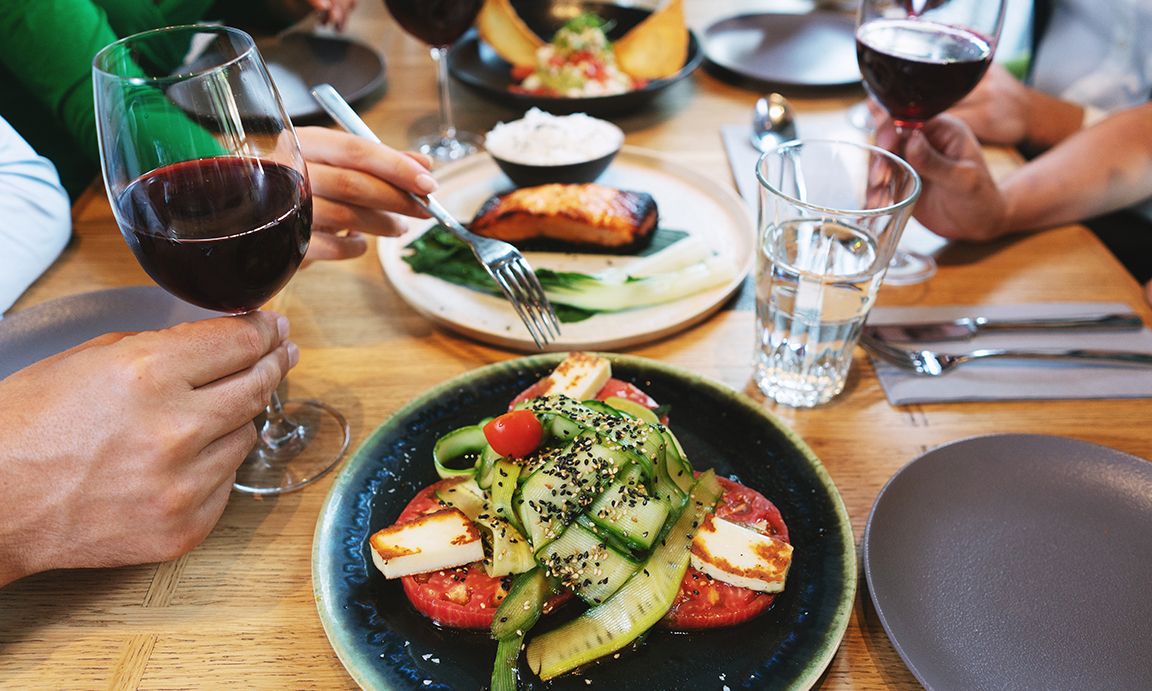 hors d'oeuvres on a table 