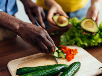 image of an happy multiethnic senior couple. Indoors Lifestyle moments at home. Concept about seniority and relationships