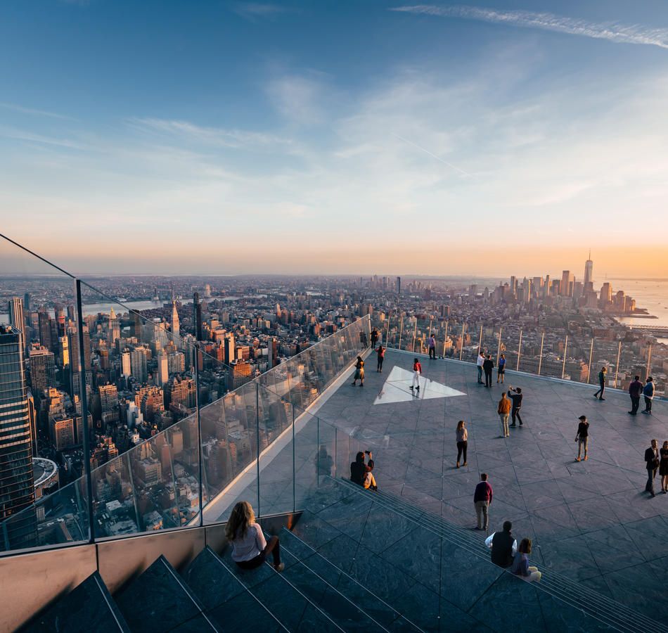 Image of the the glass floor at The Edge Observation Deck, New York City, NY