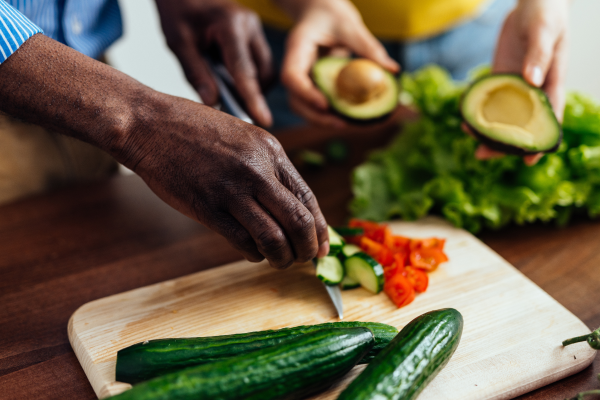 image of an happy multiethnic senior couple. Indoors Lifestyle moments at home. Concept about seniority and relationships